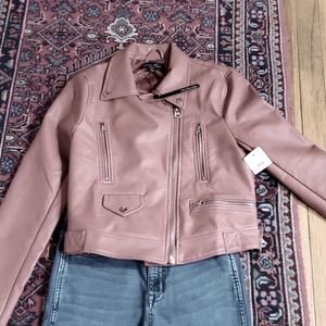 LOVE TREE  Blush pleather sz small. Jacket